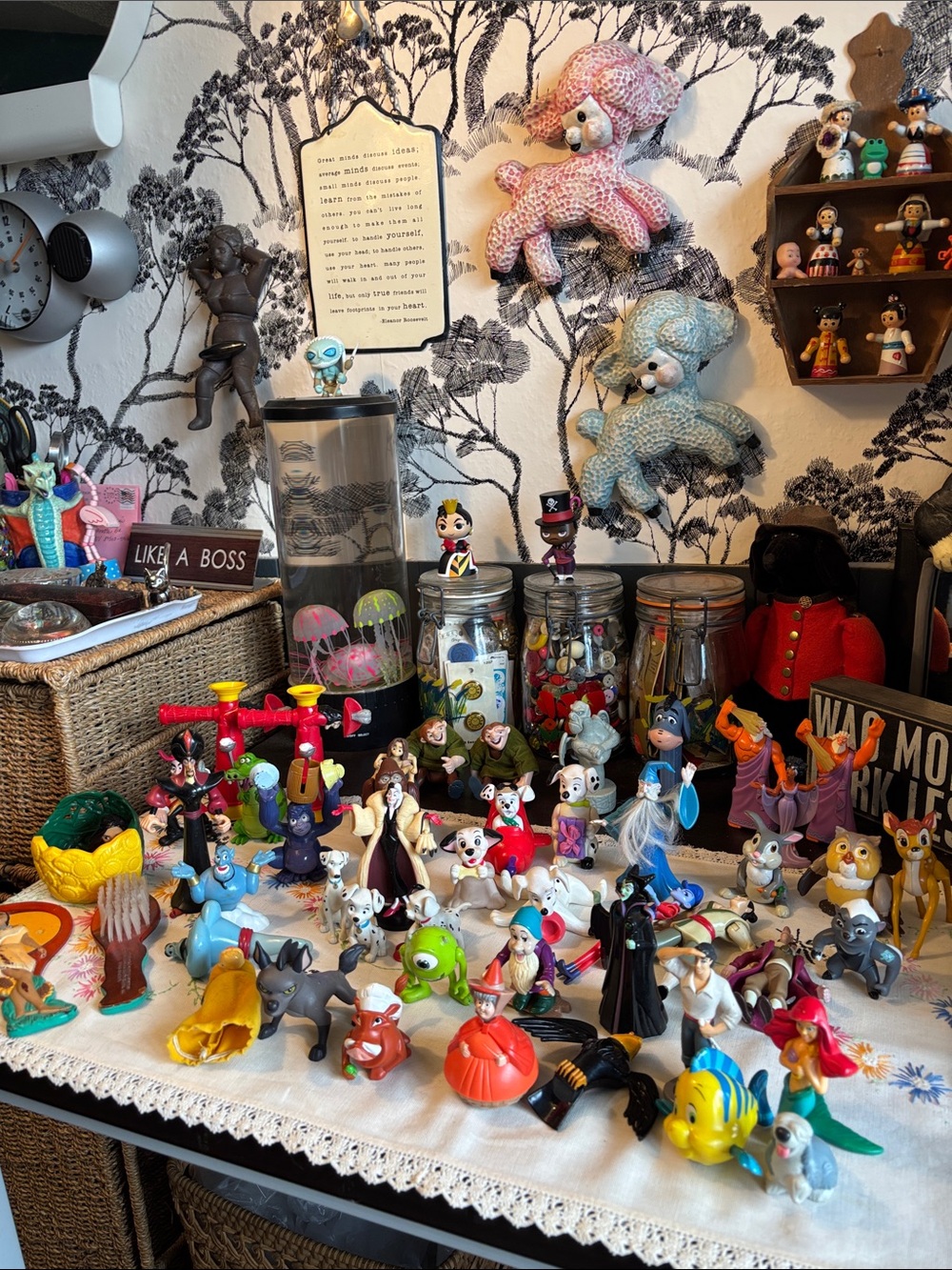 45 Piece collection of vintage Disney plastic and PVC figurines, featuring chara
